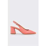 Elle Shoes Pembe Deri Kadın Topuklu Ayakkabı