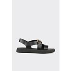 Elle Shoes Siyah Deri Kadın Sandalet