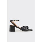 Elle Shoes Siyah Deri Kadın Topuklu Sandalet