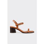 Elle Shoes Taba Deri Kadın Sandalet