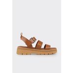 Elle Shoes Taba Deri Kadın Spor Sandalet