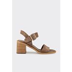 Elle Shoes Vizon Deri Kadın Sandalet