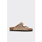 Elle Shoes Vizon Deri Kadın Terlik