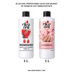 Ellea Nail Profesyonel Kalıcı Oje Çıkarıcı Remover 1 L ve Tırnak Temizleyici Cleanser 1 L Seti