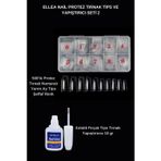 Ellea Nail Protez Tırnak Tips ve Yapıştırıcı Seti Şeffaf