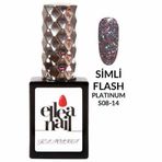Ellea Nail Salon Boy 15 ml Uv LED Simli Kalıcı Oje Platinium Flash Scale 14