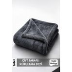 Ellesill Çift Taraflı Tank Bezi Araba Kurulama Bezi Mikrofiber Bez 50X80 cm Premium Oto Yıkama Havlusu - 27 Gri