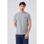 Ellesse Çizgili Regular Fit Bisiklet Yaka Erkek T Shirt 6SM5021-NV LACİVERT