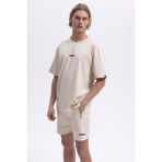 Ellesse Pamuk Regular Fit Bisiklet Yaka Logolu T Shirt Erkek T Shirt EM391 - Ekru