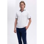 Ellesse Streç Pamuklu Regular Fit Şerit Detaylı Polo Yaka T Shirt Erkek Polo Yaka T Shirt EM491 - Beyaz