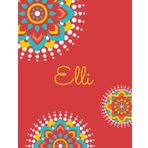 elli: Personalized female name Journal "Mandala" for Women and Girls, Lined Notebook, 110 pages , 8.5x11 Inches, nice gift for girl birthday