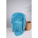 Ellia Soft Fons Tek Kişilik Wellsoft Peluş Tv Battaniyesi Çoban Dikişli 120X170 cm - Turkuaz - 120 x 170 cm