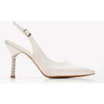 Ellolita Luxury Shoes Saten Taşlı Özel Tasarım El Yapımı Stiletto - Sedef
