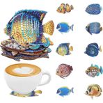 Elmas Boyama Bardak Altlığı 5d Eğlenceli Eğitici Dıy Elmas Boyama - AA1592 10 PCS balık