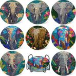Elmas Boyama Bardak Altlığı Seti Fil Desenli Elmas Boyama Çocuklar ve Yetişkinler Için Elmas Boyama Sanatı - BGABD573 TEL STANT 8 PCS
