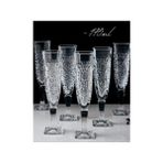 Elmas Kahve Yanı Su Bardağı 6lı Crackle Flut Desen - Şeffaf - 130 ml