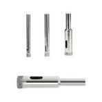 Elmas Kaplı Cam, Fayans Delme Ucu, 4'Lü Set 8, 10, 12, 14 Mm