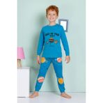 Elmas Kids Erkek Çocuk Gezegen Desenli Uzun Kollu Pijama Takımı - İndigo - 1 - 2 Yaş