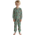 Elmas Kids Erkek Çocuk Pijama Takımı Kaykay Desenli ELM-3086 - Yeşil - 9 - 10 Yaş