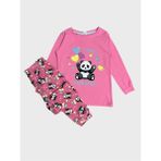 Elmas Kids Kız Çocuk Pamuklu Pembe Panda Desenli Mevsimlik Uzun Kollu Pijama Takımı - 10 - 11 Yaş