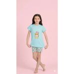 Elmas Kids Kız Çocuk Yazlık Şortlu Pijama Takım Kedi ELM-4214 - Mint - 3 - 4 Yaş