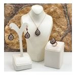 Elmas Montür Rosegold Damla Gümüş Set Takım - LVRSET08