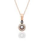 Elmas Motifli 14 Ayar Tektaş Kolye