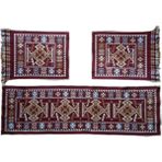 Elmas Oto Koltuk Kilim Seti Bordo Renk - Ön ve Arka Koltuk 3 Parça Takım