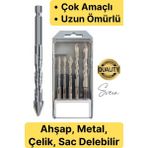 Elmas Premium Ahşap Metal Sac Demir Çelik Delebilen Çok Amaçlı Matkap Ucu Seti 5 Parça Kırılmaz - Altın