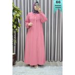 Elmas Tesettür Kadın Tesettür Büyük Beden Giyim Aerobin Elbise - Gül Kurusu - 3XL