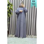 Elmas Tesettür Kadın Tesettür Giyim Büyük Beden Çimalı Elbise - Gri - 5XL
