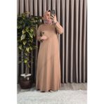 Elmas Tesettür Kadın Tesettür Giyim Büyük Beden Kristal Spor Elbise - Vizon - XL