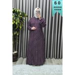 Elmas Tesettür Kadın Tesettür Giyim Büyük Beden Puantiyeli Gömlek Elbise - 60 - Mürdüm
