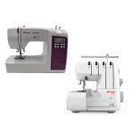 Elmas Tr220 Elektronik Dikiş Makinesi (Mor) Ve 328 Ev Tipi 4 İplik Overlok Makinesi