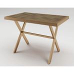 Elmas x Metal Ayak ÇAM Tabla Bahçe Mobilyası Masa 70X110CM - Ahşap