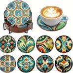 Elmasboyama Bardak Altlığı Seti Yetişkinleriçin Elmas Boyama Sanatı - BGABD175 TEL STANT 8 PCS