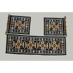 Elmass 3'lü Oto Koltuk Kilim Set - Ergonomik Destekli Siyah Yıkanabilir Çift Taraflı Pamuk ve Akrilik