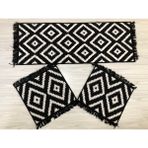 Elmass Oto Koltuk Kilim Seti (Siyah-Beyaz) - Gri - Beyaz