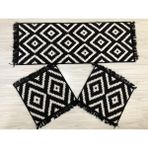 Elmass Oto Koltuk Kilim Seti (Siyah-Beyaz) - Siyah - Beyaz