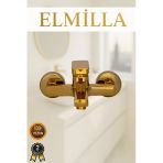 Elmilla Gold Kare Lüx Paslanmaz Pirinç Malzeme Banyo Duş Bataryası Musluk Çeşmesi Garantili