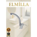 ELMİLLA Mix Kuğu Mutfak Evye Musluğu Çeşmesi Bataryası - Krom