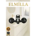 elmilla SİYAH KROM PASLANMAZ PİRİNÇ MALZEME BANYO DUŞ BATARYASI MUSLUK ÇEŞMESİ GARANTİLİ