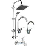 Elmina Armatür Robot Duş Mutfak Lavabo Banyo Bataryası Musluğu Çeşmesi 4'lü Set - Montaj Dahil Değil