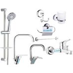 Elmina Armatür Sürgülü Duş - Lavabo - Mutfak - Banyo Bataryası Musluğu Full Set