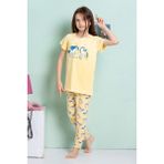 Elmkp Sarı Unicorn Desen Kız Çocuk Pijama Takımı 3-10 Yaş 4103 - 7 - 8 Yaş