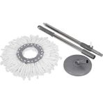 Elmop Döner Başlıklı Yedek Mop Seti + Mikrofiber Mop + Teleskobik Sap