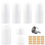 ELNLE Deo Roller şişe boş, 50 ml, köpek doldurmak için deodorant rulosu, doldurulabilir Roll On şişe, aroma terapi şişesi, rulo küreli, alt dudak, balsam, koku yağları, parfüm (beyaz)