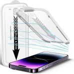 eloen iPhone 14 Pro İle Uyumlu Aparatlı ve Takılırken Camın Altında Toz Bırakmayan Darbelere Karşı Ekstra Güçlü Ekran Koruyucu Cam (iPhone 14 Pro)