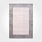Eloise Krem Çerçeveli Modern Geometrik Etnik Desenli Boho Makinada Yıkanabilir Hafif Hav Toz Vermez Leke Tutmaz Kaymaz Taban Dijital Makine Baskı Halı Oturma Odası Salon Yolluk Koridor Mutfak Halısı