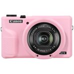 Elonbo Canon PowerShot G7 X Mark III Dijital Fotoğraf Makinesi Silikon Kılıf, G7 X Mark iii Kamera Yumuşak Kauçuk Koruyucu Kılıf, G7 X Mark 3 Çıkarılabilir Lens Kapaklı Yumuşak Cilt, Pembe